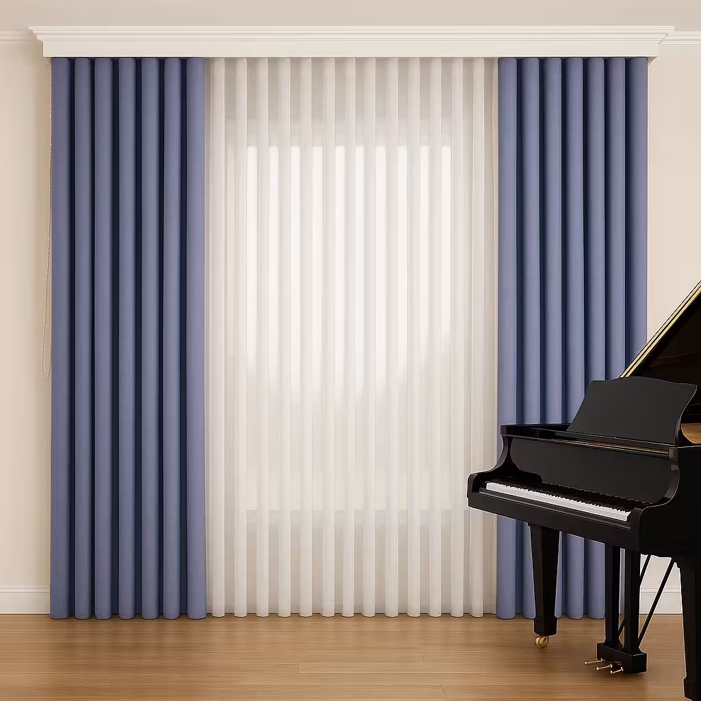 پرده ورتیکال آبی نفتی