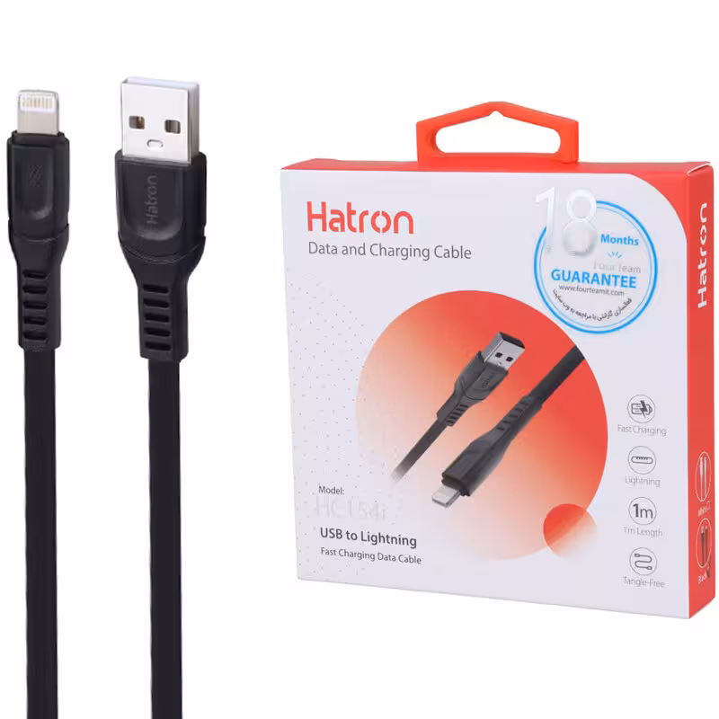 کابل آیفونی فست شارژ Hatron HC154I 2.4A 1m