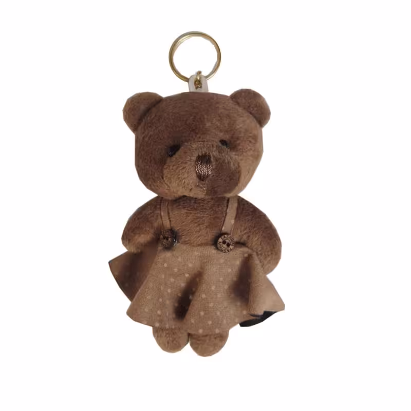 آویز خرس دختر قهوه ای