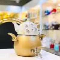 LAVILUX لاویلوکس کتری قوری گرانیتی  طلایی  9235