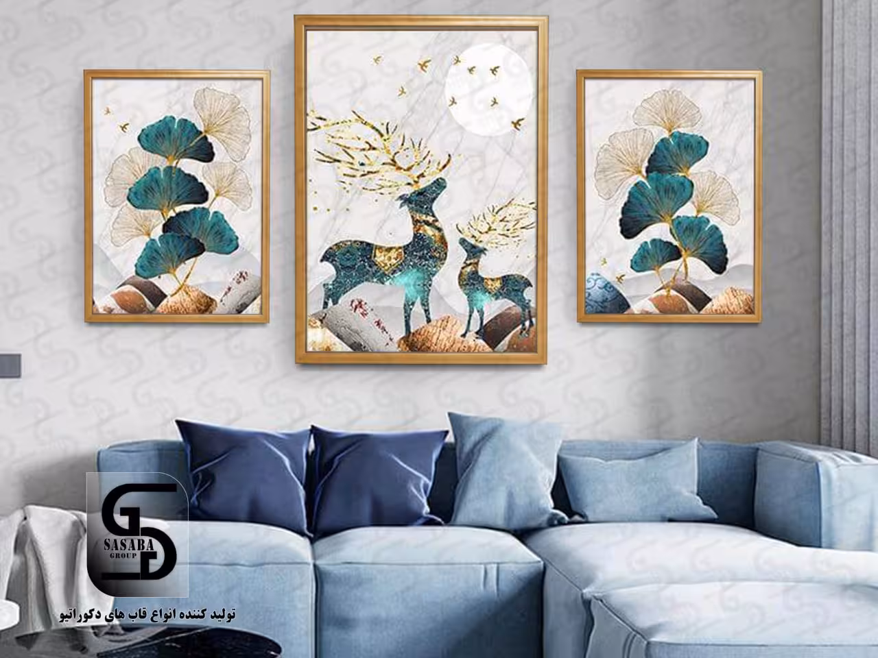 تابلو دکوراتیو سه تکه 60*40 درجه1