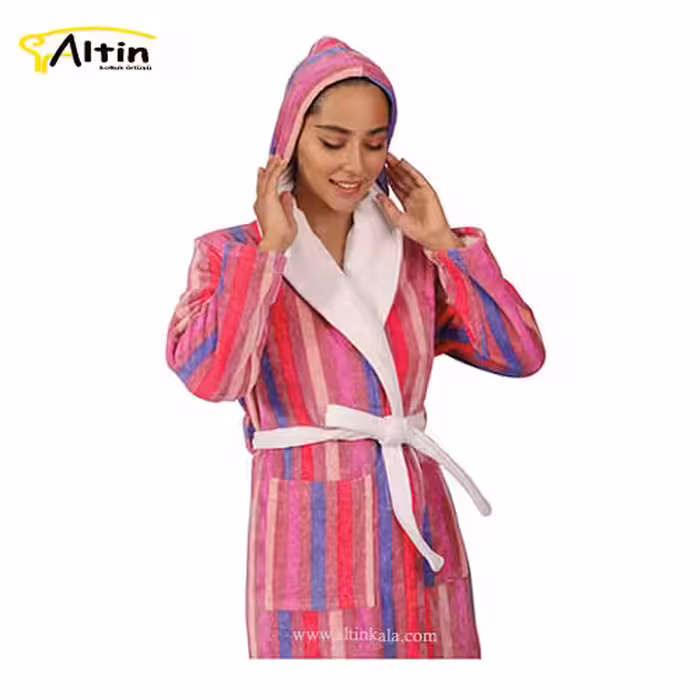 حوله پالتویی پودایران طرح آفتاب صورتی سایز 105