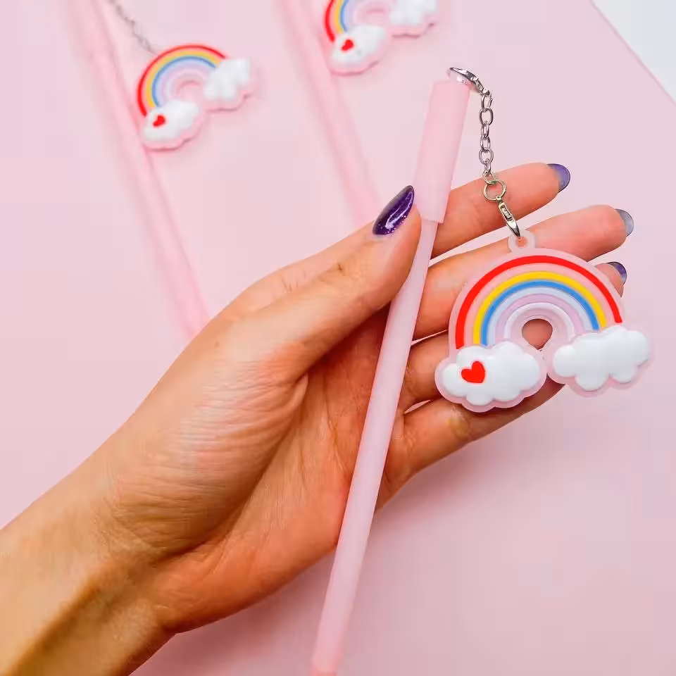 روان نویس آویز دار طرح رنگین کمان یونیکورنی بسیار زیبا