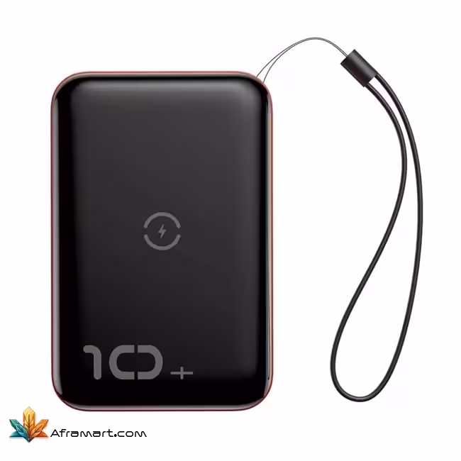 شارژر همراه بی سیم باسئوس ظرفیت 10000 میلی آمپر ساعت مدل PPXFF10W-19