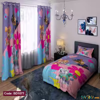 ست اتاق خواب دخترانه طرح گشت پنجه ای کد BD1077