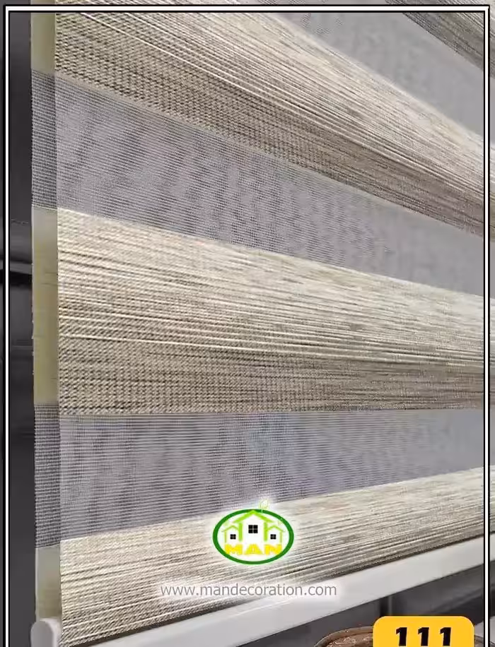 پرده زبرا آشپزخانه بامبو دو رنگ کد:111-5016