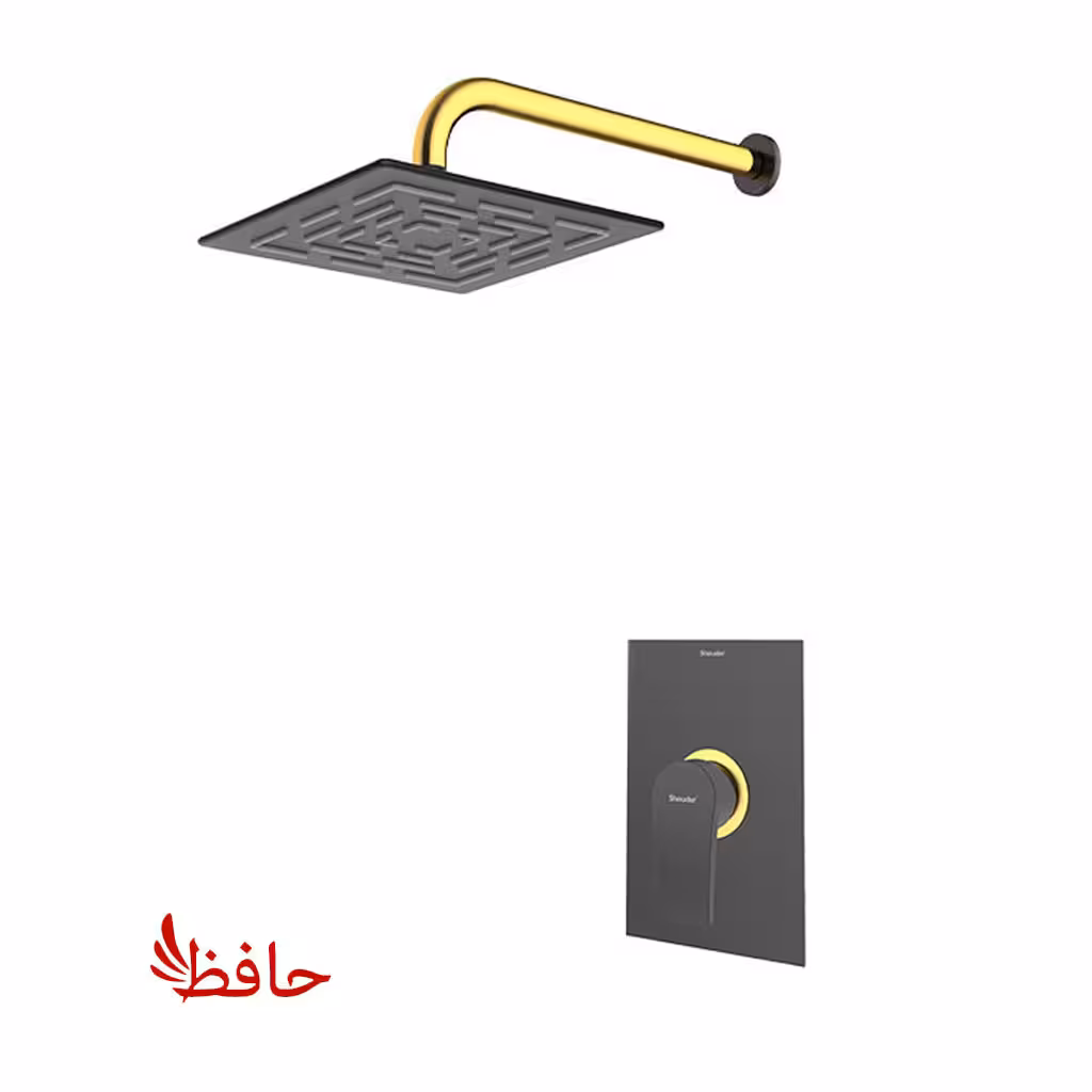 شیر حمام توکار شودر مدل رومر پلاس مشکی طلایی تیپ 1 BRASS