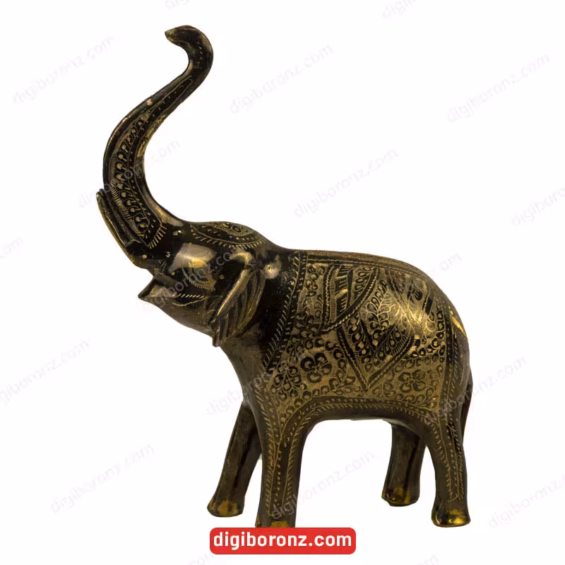 فیل برنجی برنزی قلم دست سایز 16 اینچ