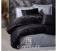 روتختی دونفره خاکستری مشکی طرح‌دار کاوری Gloria