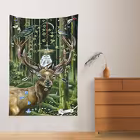 پوستر پارچه ای فیانی طرح بکدراپ JUNGLE کد F57