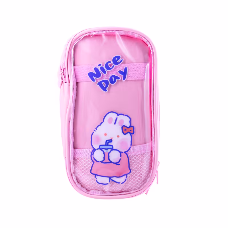 جامدادی فانتزی دو زیپ موکا