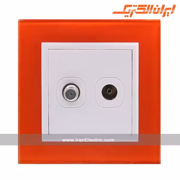 پریز آنتن دوتایی TV-SAT برلیان کریستال نارنجی ایران الکتریک