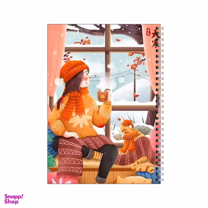 دفتر مشق 100 برگ بامبیلیپ طرح دختر و زمستون و چای کد 9777399