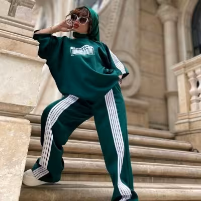 ست تیشرت شلوار بگ مازراتی