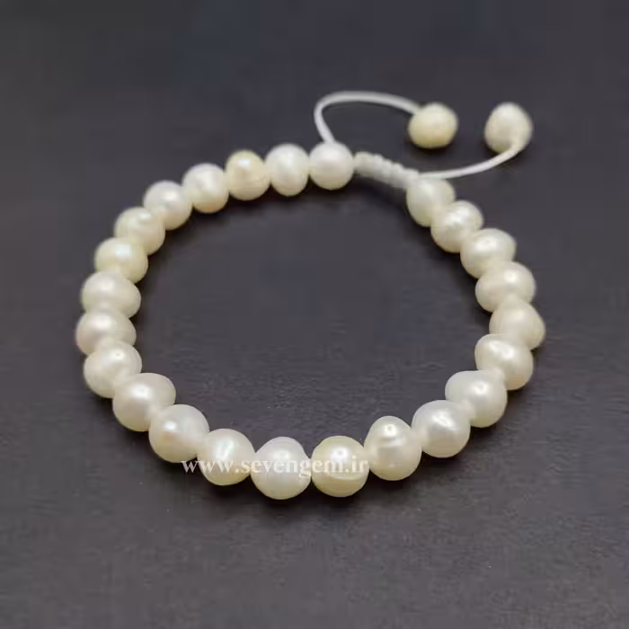 دستبند مروارید طبیعی پرورشی (کد12)