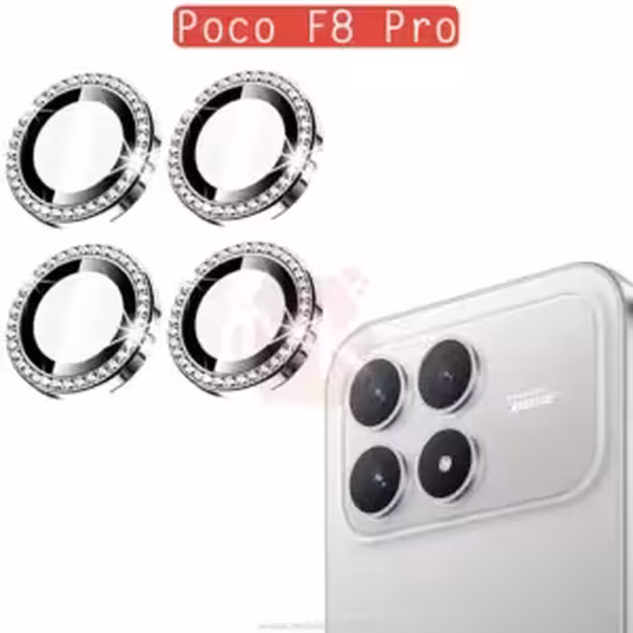 محافظ لنز نگین دار شیائومی Diamond Ring Lens Glass | Poco F8 Pro