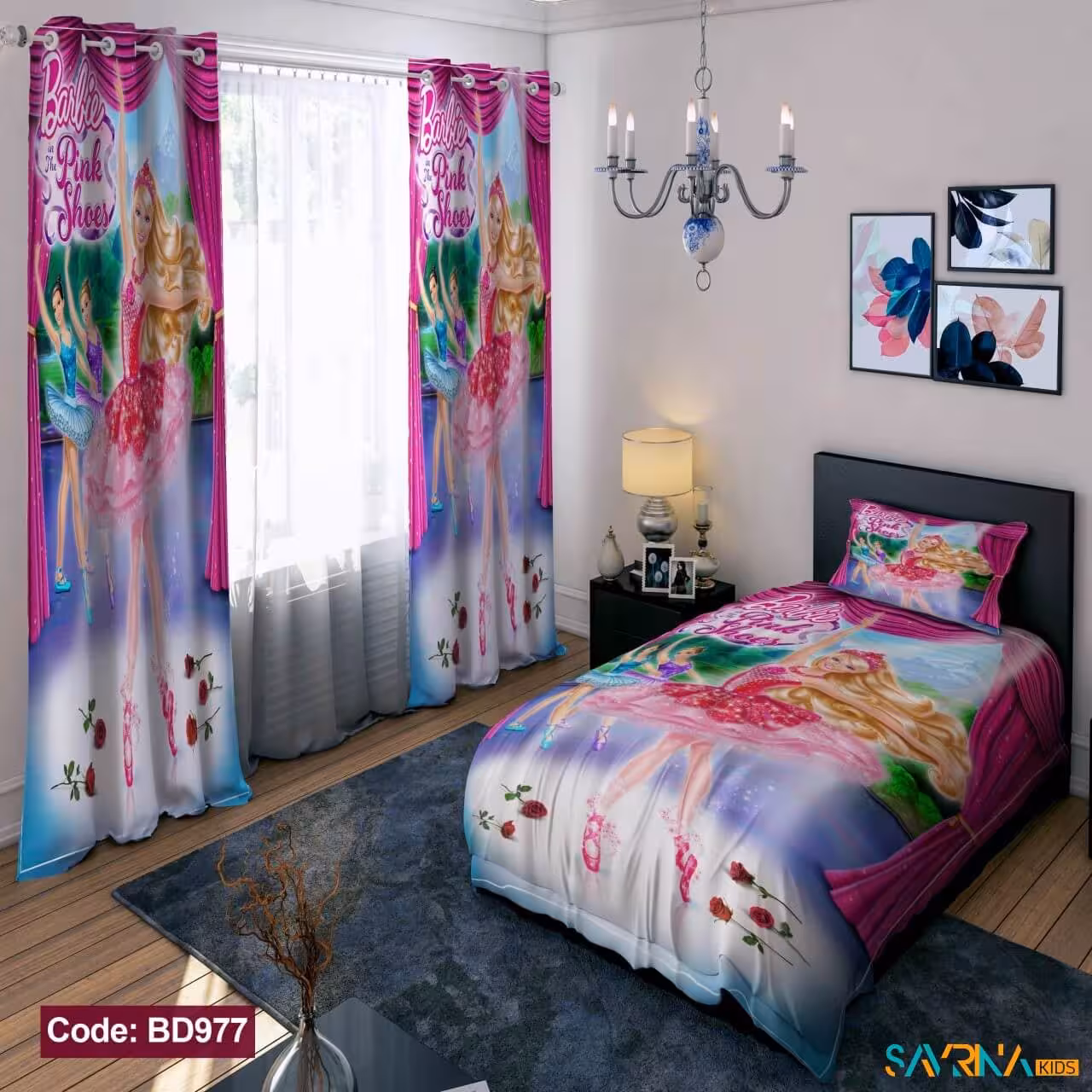 ست اتاق خواب دخترانه طرح پرنسس باله کد BD977