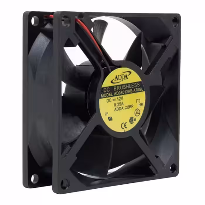 فن 12V دو سیمه سایز 8×8 ضخامت 2cm مارک ADDA مدل AD0812HB