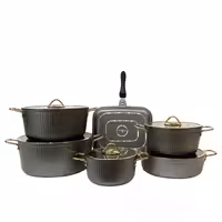 سرویس قابلمه یونیک فلورانس طوسی 12 پارچه درب فلت UN-8420