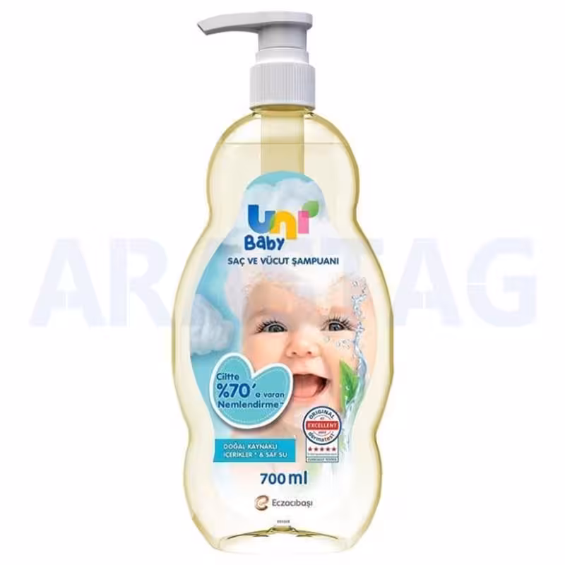 شامپو بدون سولفات سر و بدن کودک یونی بیبی Uni Baby حجم 700 میلی