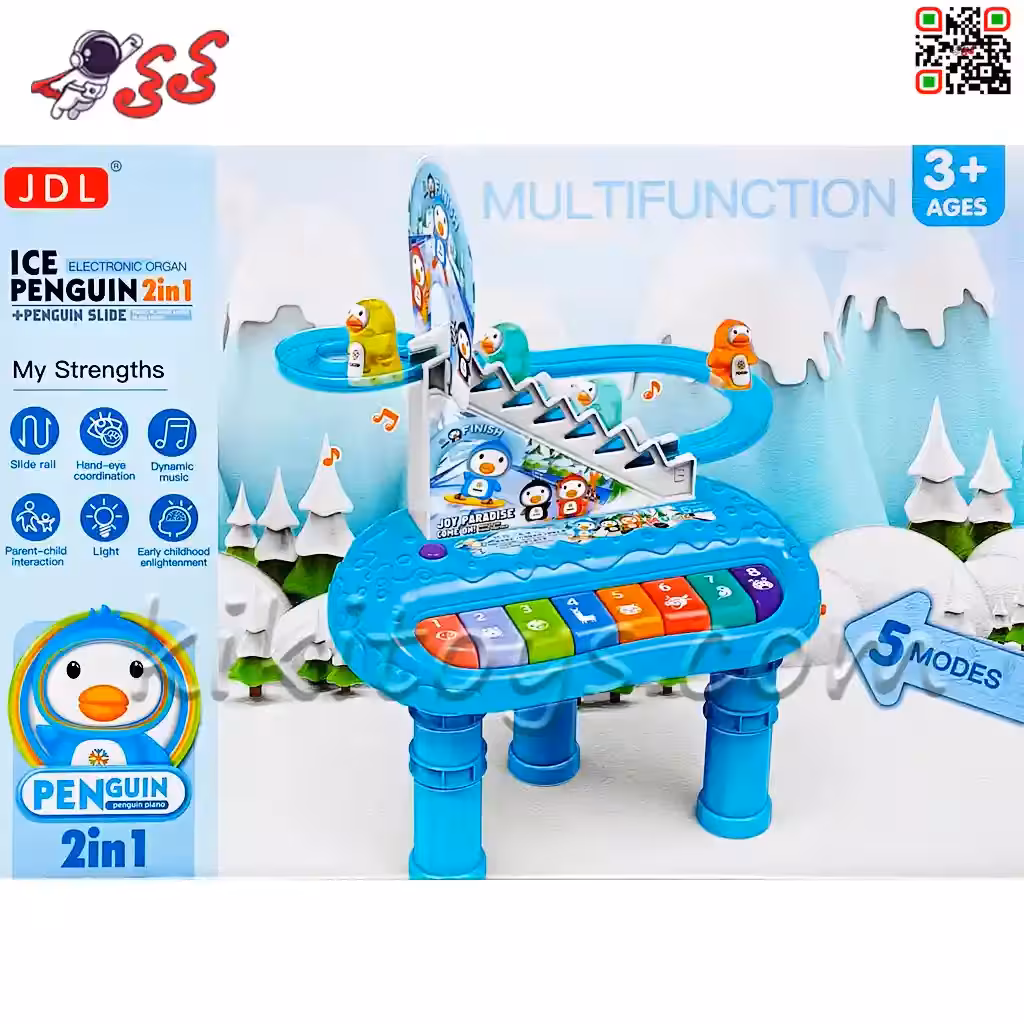 پیانو اسباب بازی موزیکال پایه دار با پله پنگوئن ICE PENGUIN ORGAN 5583
