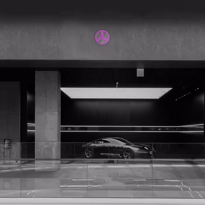 چراغ دیواری نئون دیزاین طرح Benz_PR