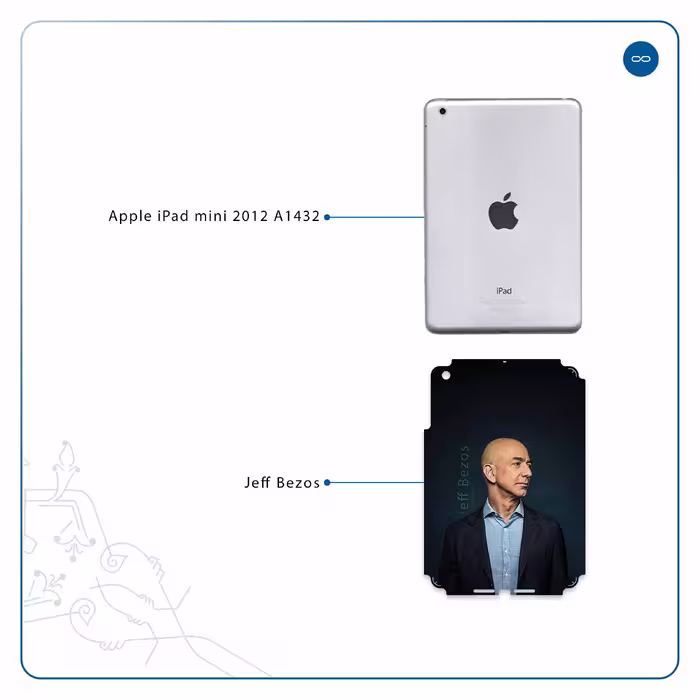 برچسب پوششی ماهوت مدل Jeff Bezos مناسب برای تبلت اپل iPad mini 2012 A1432