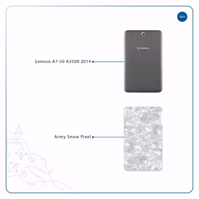 برچسب پوششی ماهوت مدل Army-Snow-Pixel مناسب برای تبلت لنوو A7-50 A3500 2014