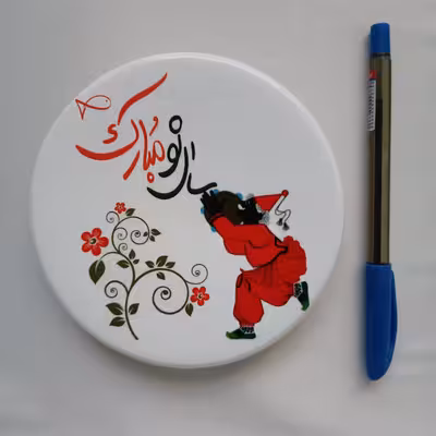 بشقاب دیوارکوب سفالی مدل نوروز کد 6