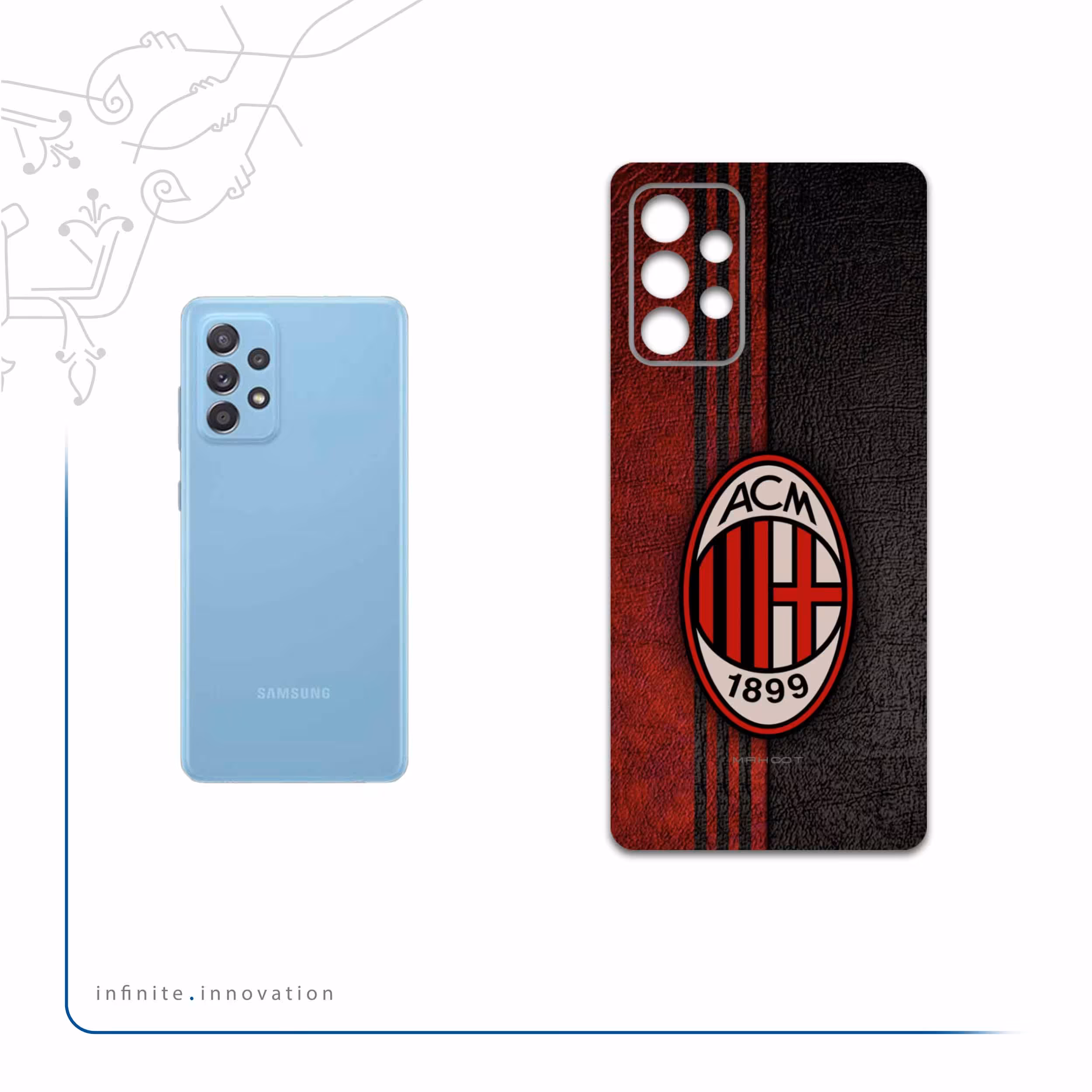 برچسب پوششی ماهوت مدل AC-Milan مناسب برای گوشی موبایل سامسونگ Galaxy A52 5G