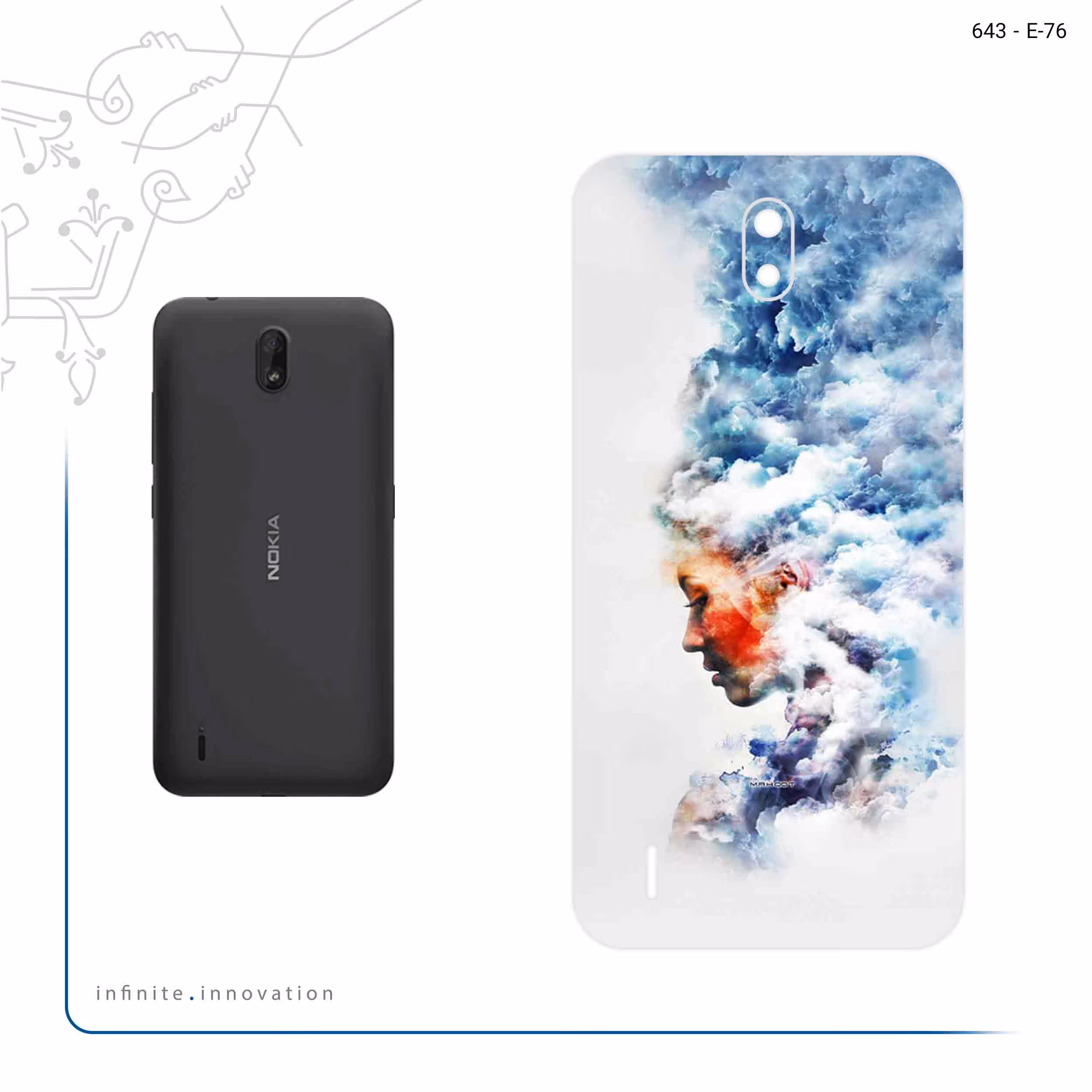 برچسب پوششی ماهوت مدل Women and the Cloud Digital Art مناسب برای گوشی موبایل نوکیا C1