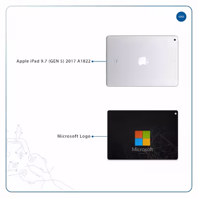 برچسب پوششی ماهوت مدل Microsoft-Logo مناسب برای تبلت اپل iPad 9.7 (GEN 5) 2017 A1822