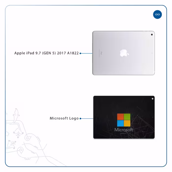 برچسب پوششی ماهوت مدل Microsoft-Logo مناسب برای تبلت اپل iPad 9.7 (GEN 5) 2017 A1822