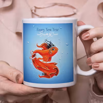 ماگ طرح نوروز مدل ماهی تاج دار