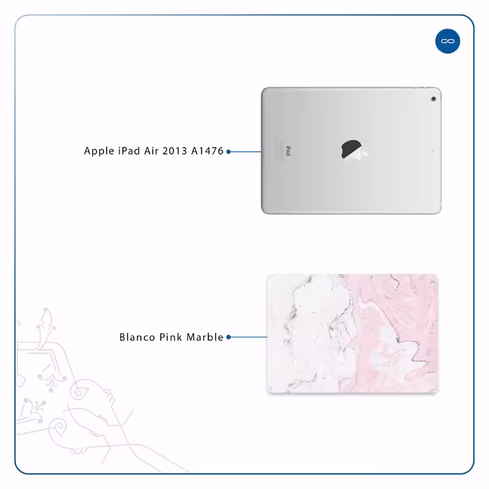 برچسب پوششی ماهوت مدل Blanco-Pink-Marble مناسب برای تبلت اپل iPad Air 2013 A1476