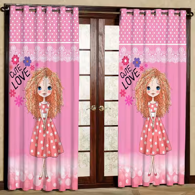 پرده مدل دختر هازان پانچی کد 1110 سایز 140x200 سانتی متر