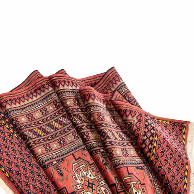 فرش دستبافت سه و نیم متری مدل ترکمن کد 40.1937