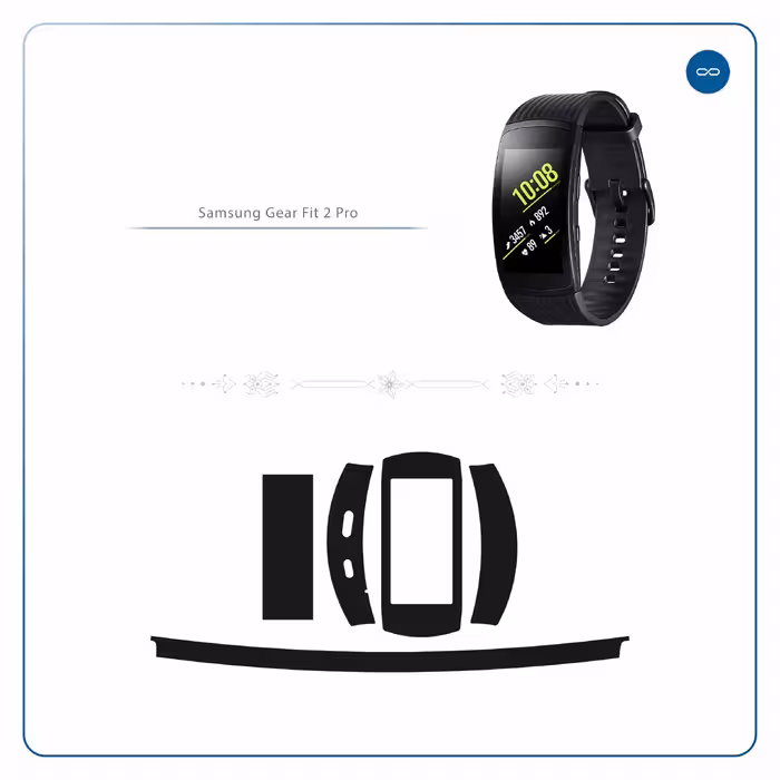 برچسب ماهوت طرح Matte-Black مناسب برای ساعت هوشمند سامسونگ Galaxy Gear Fit 2 Pro
