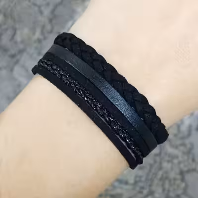 دستبند مدل چرمی مجموعه 2 عددی