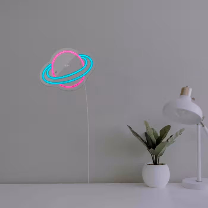 چراغ دیواری نئون دیزاین طرح Planet_MLC