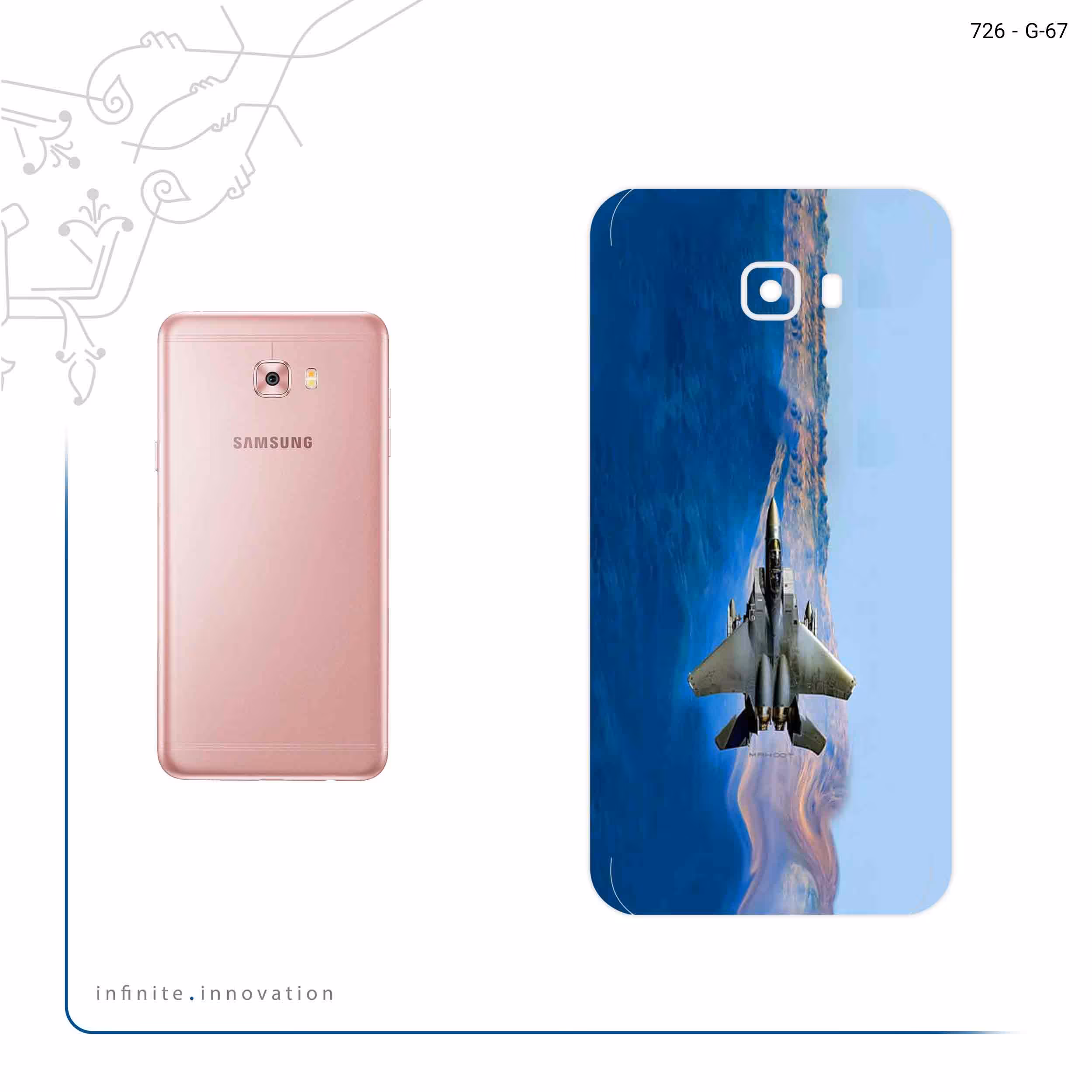 برچسب پوششی ماهوت مدل Fighter plane F15 مناسب برای گوشی موبایل سامسونگ Galaxy C7 Pro