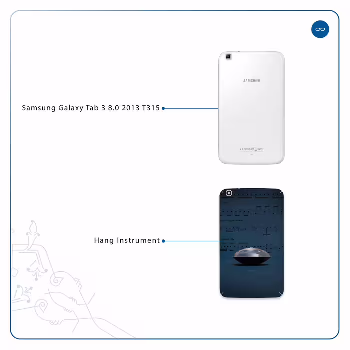 برچسب پوششی ماهوت مدل Hang Instrument مناسب برای تبلت سامسونگ Galaxy Tab 3 8.0 2013 T315