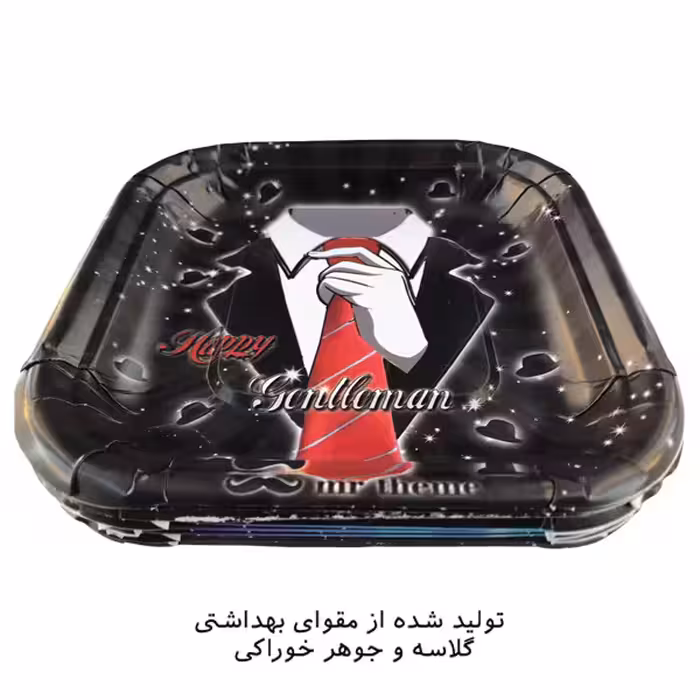 پیش دستی و لیوان یکبار مصرف مستر تم مدل کروات بسته 20 عددی