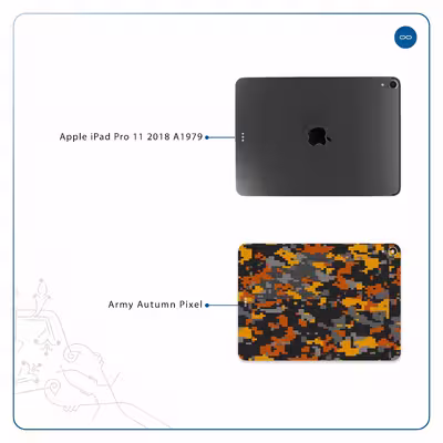 برچسب پوششی ماهوت مدل Army-Autumn-pixel مناسب برای تبلت اپل iPad Pro 11 2018 A1979