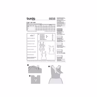 الگو خیاطی تاپ ورزشی زنانه بوردا استایل کد 6656 سایز 32 تا 42 متد مولر