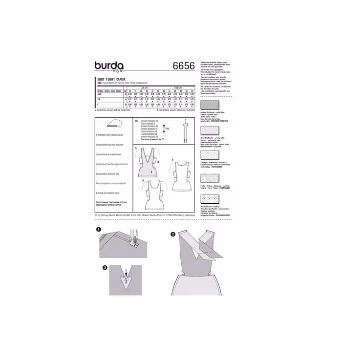الگو خیاطی تاپ ورزشی زنانه بوردا استایل کد 6656 سایز 32 تا 42 متد مولر