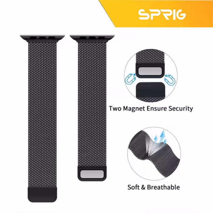 بند اسپریگ مدل Milanese مناسب برای اپل واچ سری 1 / 2 / 3 / 4 / 5 / 6 / 7 / 8 / SE / Ultra سایز 42 / 44 / 45 / 49 میلی متری