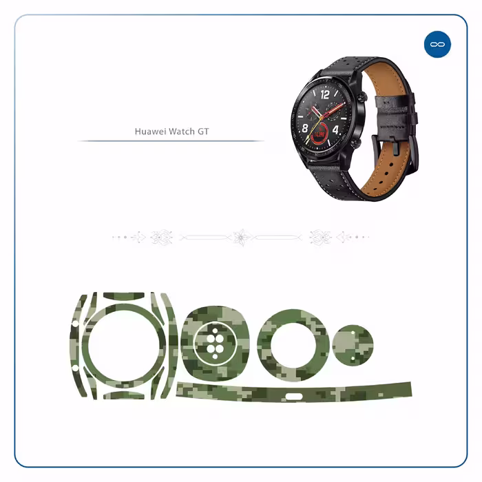 برچسب ماهوت طرح Army-Green-Pixel مناسب برای ساعت هوشمند هوآوی Watch GT