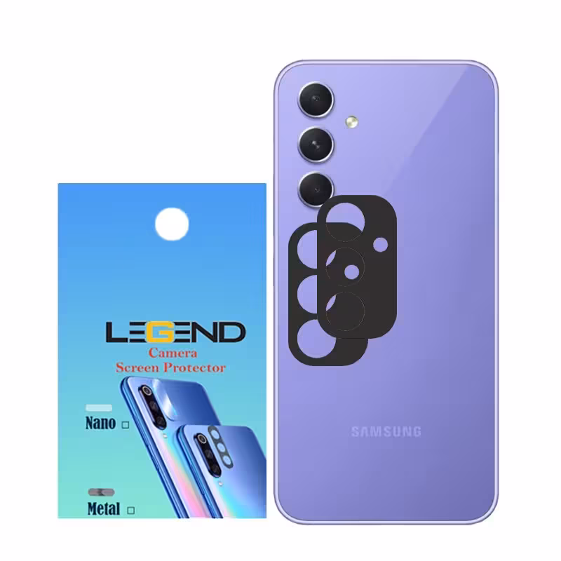 محافظ لنز دوربین مدل لجند قابدارمناسب برای موبایل سامسونگ Galaxy A54 بسته 2 عددی