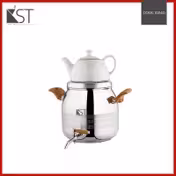 کتری و قوری مدل ترک بزرگ دسته استیل 6 لیتر (KST) کد 1024